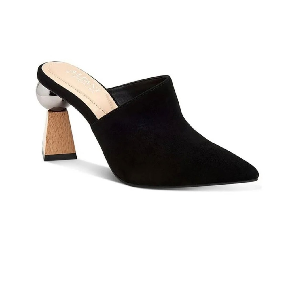 Alfani Junnee Black Suede Mules Size 9.5